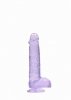 Realistyczny penis na przyssawce dildo fioletowe 15 cm